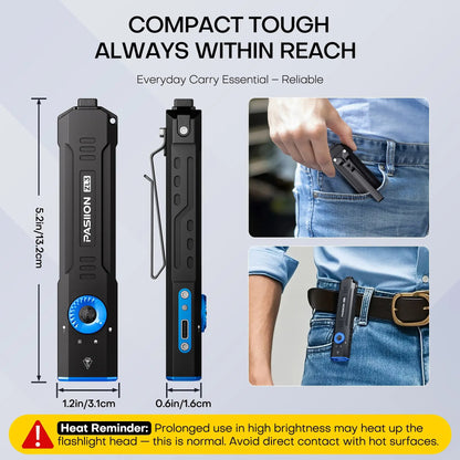 🔥PASIION ZL3 Pro Rechargeable EDC Flashlight